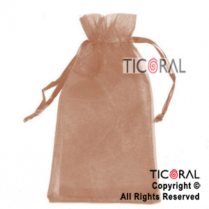 BOLSA MARRON ORGANZA 24X19.5CM HS2629-16 x 1